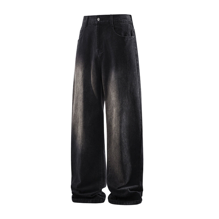 Damen Weite High‑Waist Baggy‑Jeans mit elastischem Bund und Used‑Look Echoarchiv