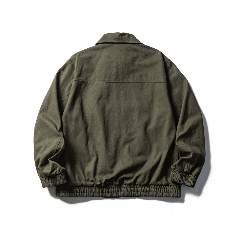 Herren Boxy-Canvas-Blouson mit durchgehendem Reißverschluss und elastischen Bündchen Echo Archiv