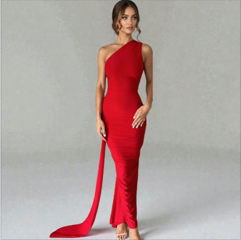 Damen Einseitiges Maxi-Kleid mit elegantem Schnitt und fließendem Saum Echo Archiv