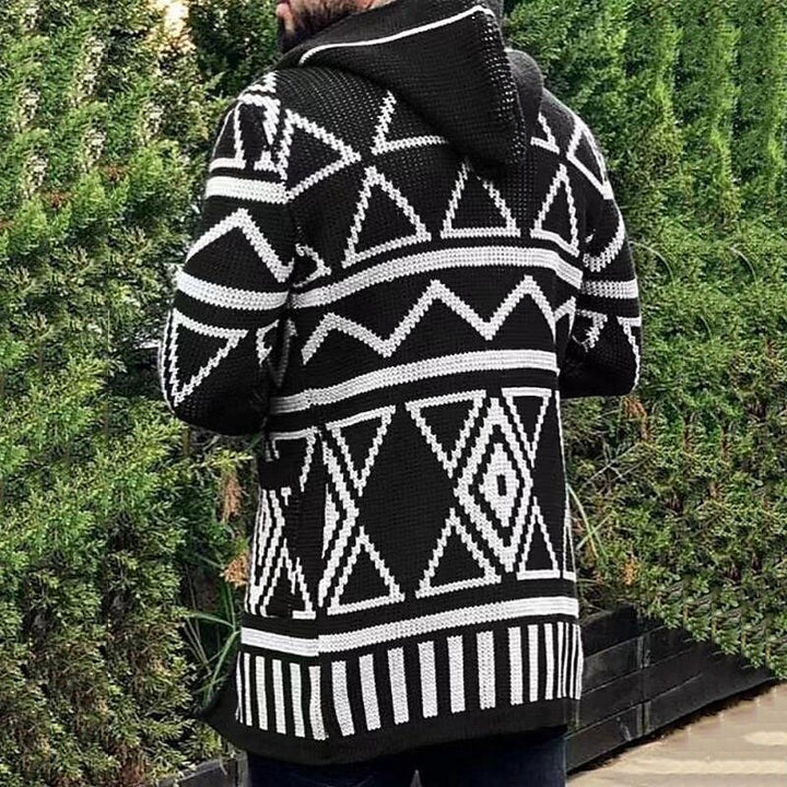 Herren Strickjacke mit kreativem Muster und offener Front Echoarchiv