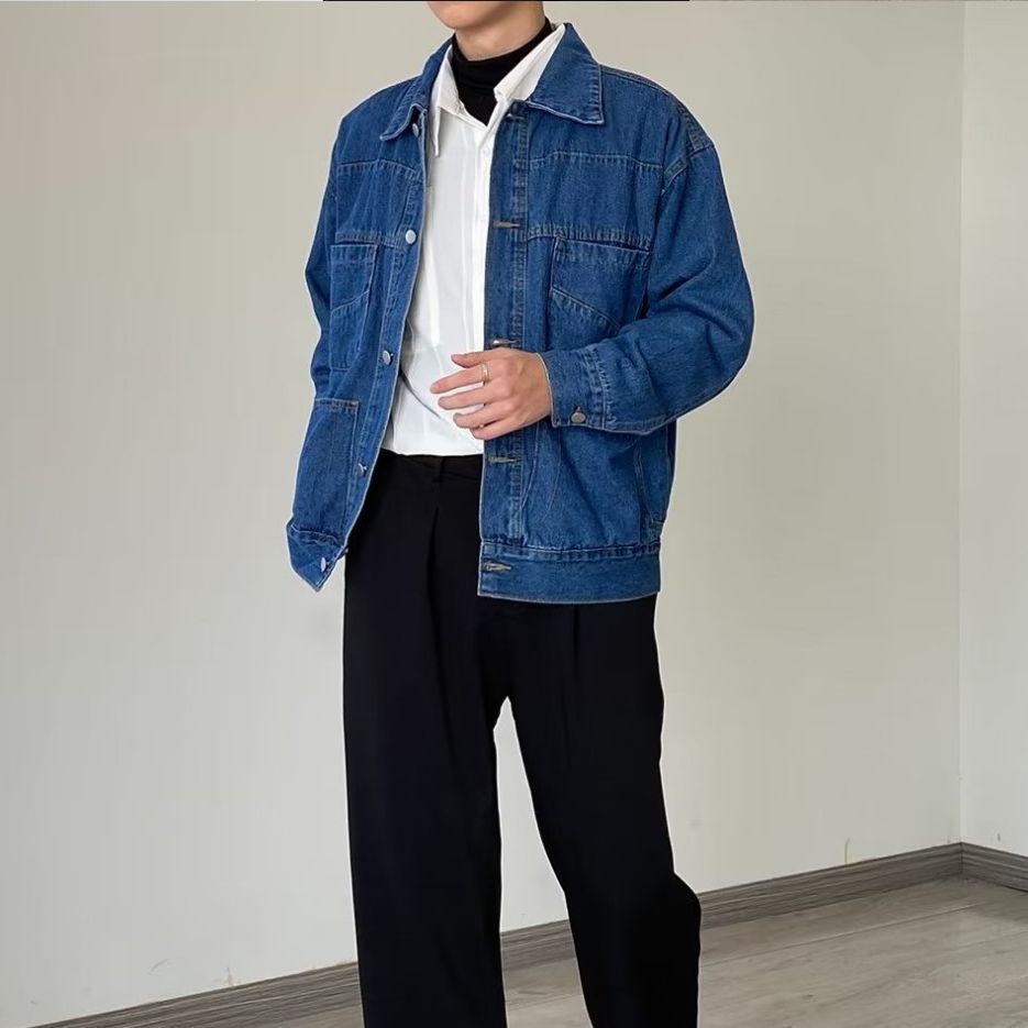Herren Denim-Überjacke mit praktischen Taschen und klassischem Schnitt Echoarchiv