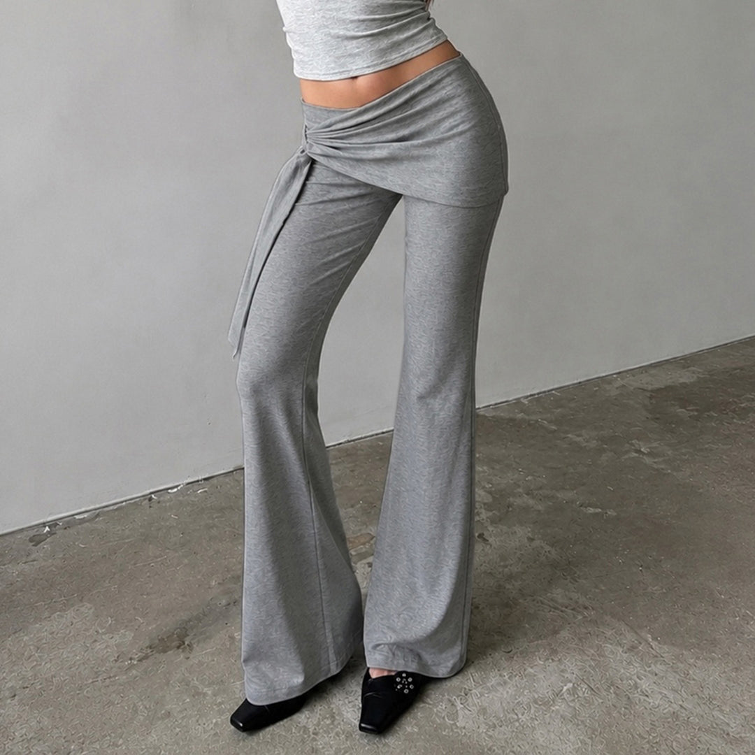 Damen Flair-Loungehose mit Wickelbund, Bindeschal und weitem Schlag Echo Archiv