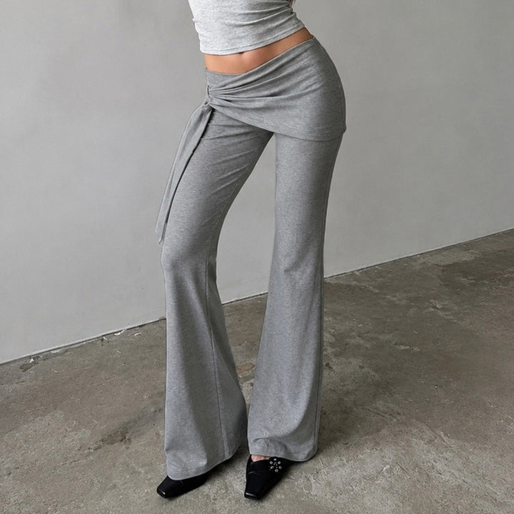 Damen Flair-Loungehose mit Wickelbund, Bindeschal und weitem Schlag Echo Archiv