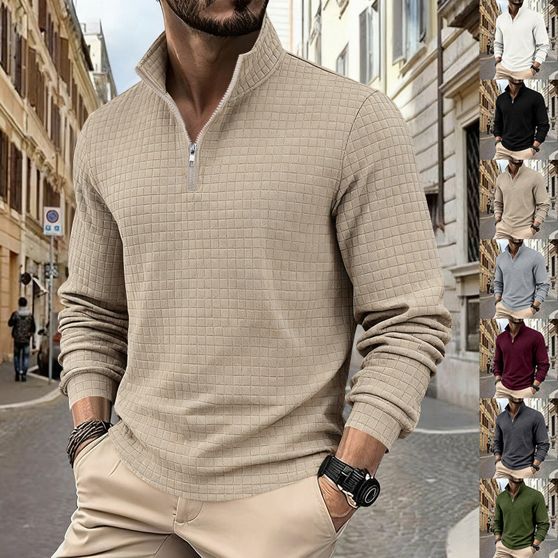 Herren Sportliches Zip-Pullover mit strukturiertem Design Echoarchiv