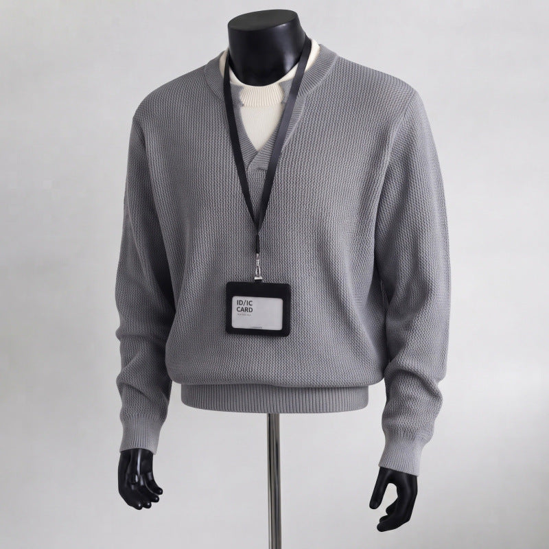 Herren Bequemer Strickpullover mit V-Ausschnitt – Norvane
