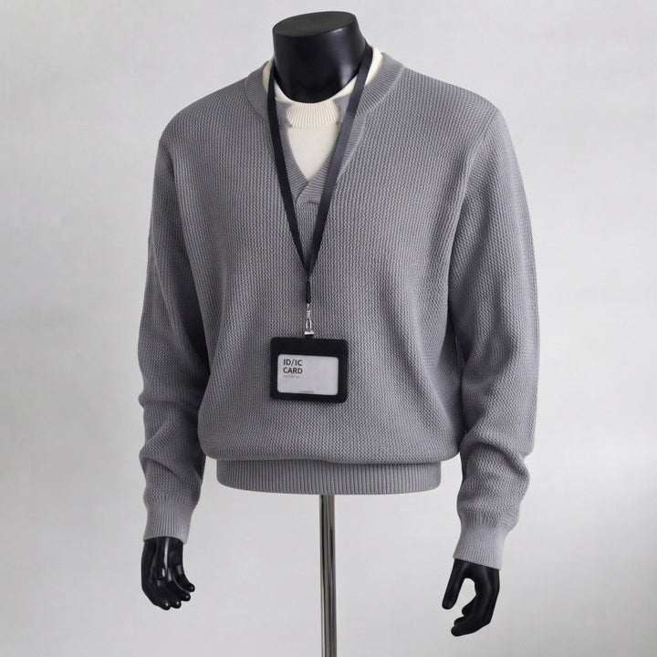 Herren Bequemer Strickpullover mit V-Ausschnitt – Norvane