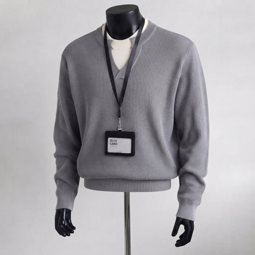 Herren Bequemer Strickpullover mit V-Ausschnitt – Norvane