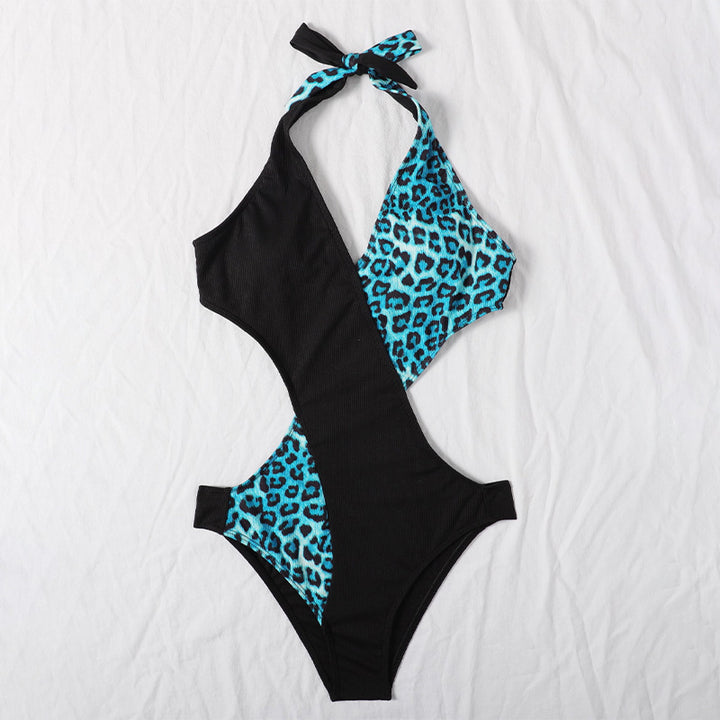 Damen Einteiliger Badeanzug mit innovativem Cut-Out-Design und luxuriösem Leopardenmuster Echo Archiv