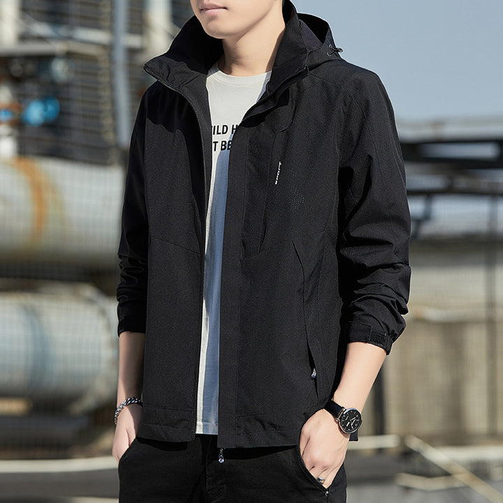 Herren Leichte Kapuzen-Softshelljacke mit winddichter Membran und minimalistischem Urban‑Schnitt Echo Archiv