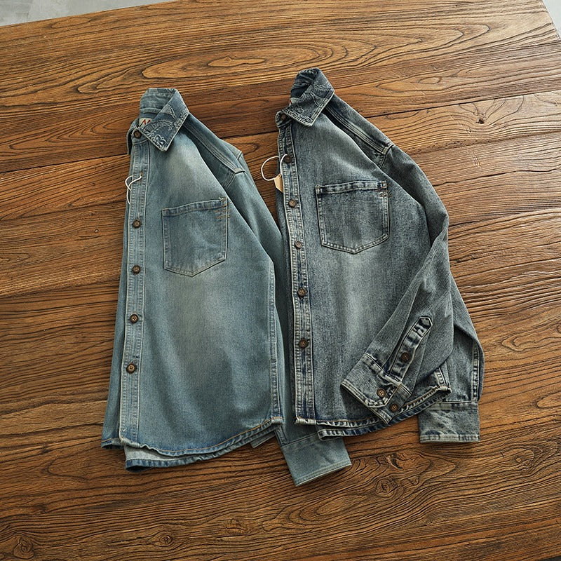 Herren Denim Hemdjacke mit Brusttaschen Echo Archiv