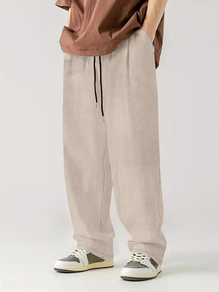Herren lässige Freizeit-Hose mit elastischem Bund und strukturiertem Design Echoarchiv