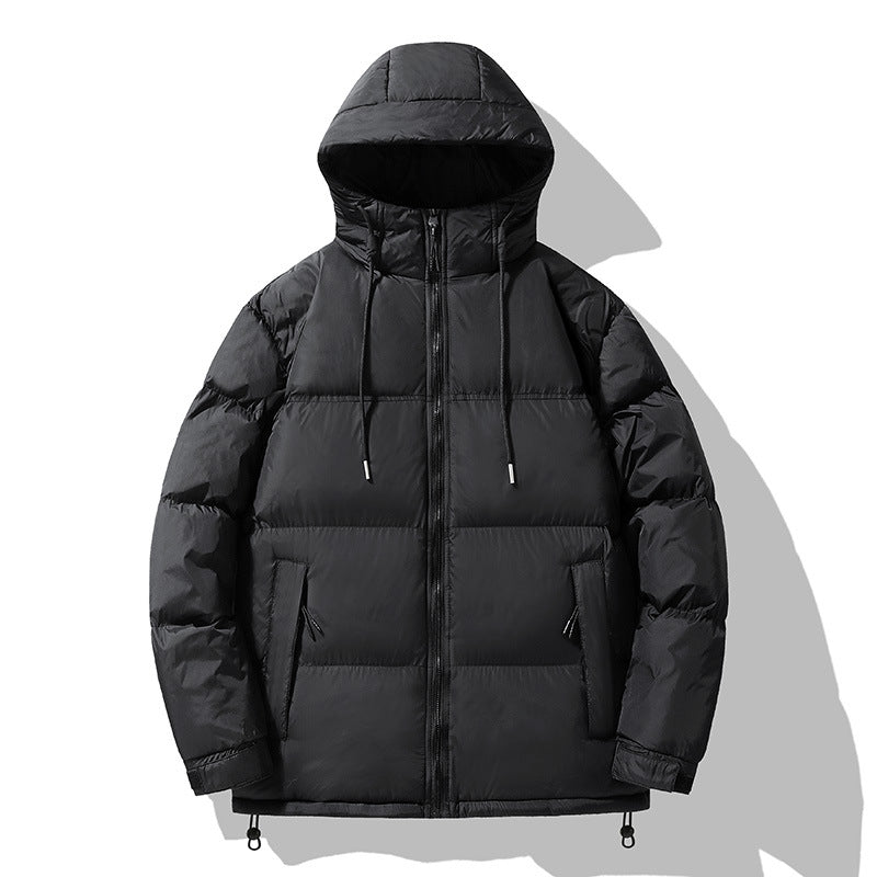 Herren  isolierte Kapuzen-Puff-Jacke in zwei Farben mit Reißverschluss-Utility-Taschen und verstellbarem Kordelsaum Echo Archiv