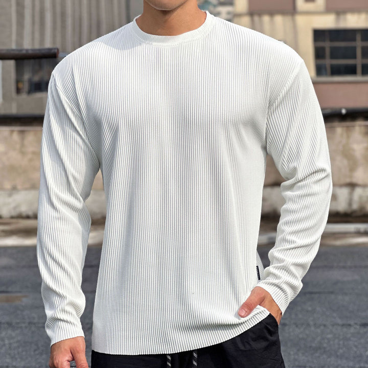 Herren Langarmshirt aus hochwertigem Rippmaterial mit lässigem Schnitt Echoarchiv