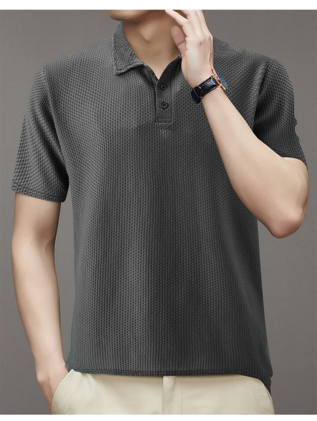 Herren Struktur Polo Shirt Echoarchiv