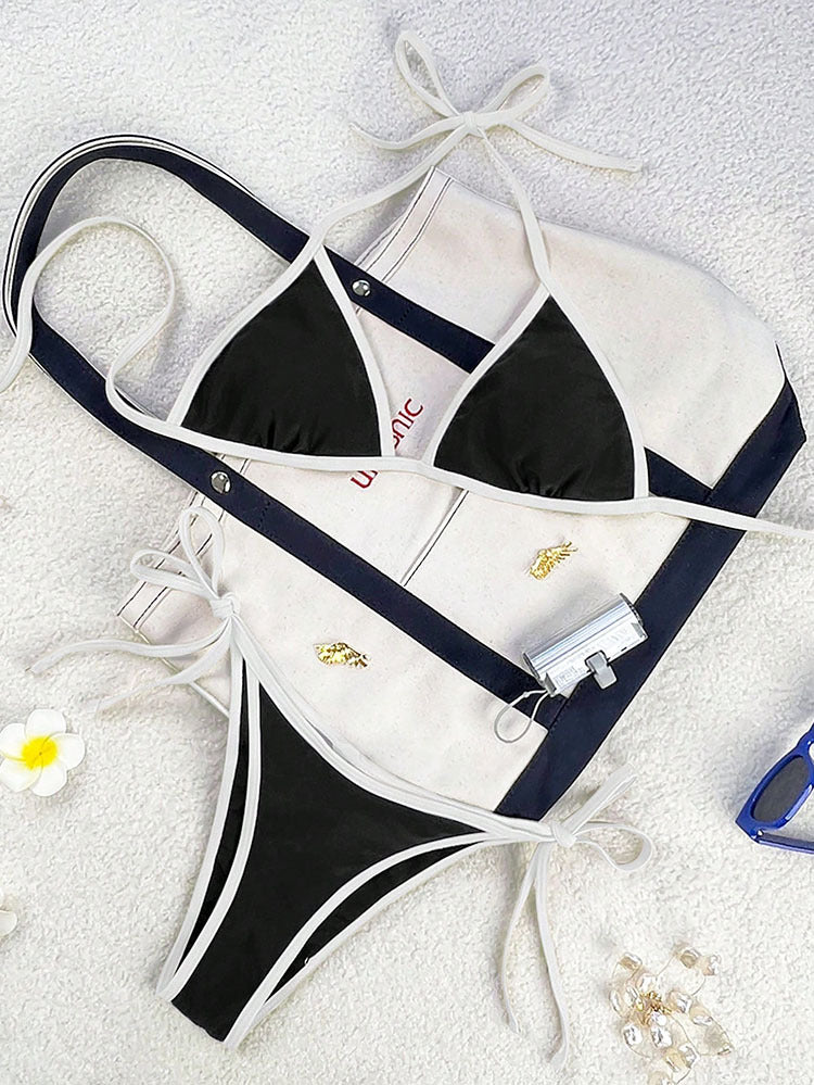 Damen Triangel-Bikini mit verspielten Schleifendetails Echo Archiv
