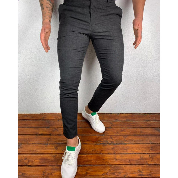 Herren Slim-Fit Anzughose im modernen Design mit elastischem Bund und seitlichen Taschen Echoarchiv