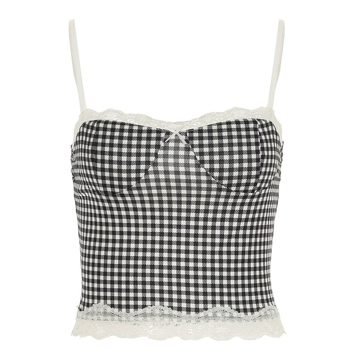 Damen Spitzen-Bustier mit Karo-Design und verstellbaren Trägern Echo Archiv