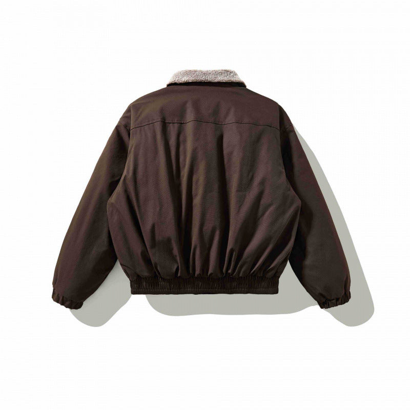 Herren Boxy-Utility-Bomberjacke mit Sherpa-Kragen und verdeckter Druckknopfleiste Echo Archiv