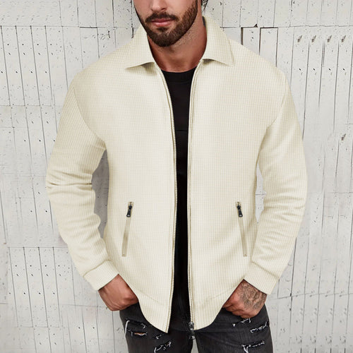 Herren modische Sweatjacke mit strukturierter Oberfläche und praktischen Reißverschlusstaschen Echoarchiv