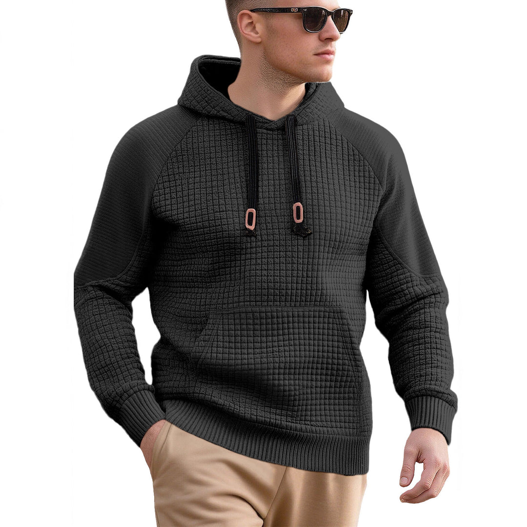 Herren sportlicher Kapuzenpullover mit innovativem Strukturdesign und praktischen Kordelzügen Echoarchiv