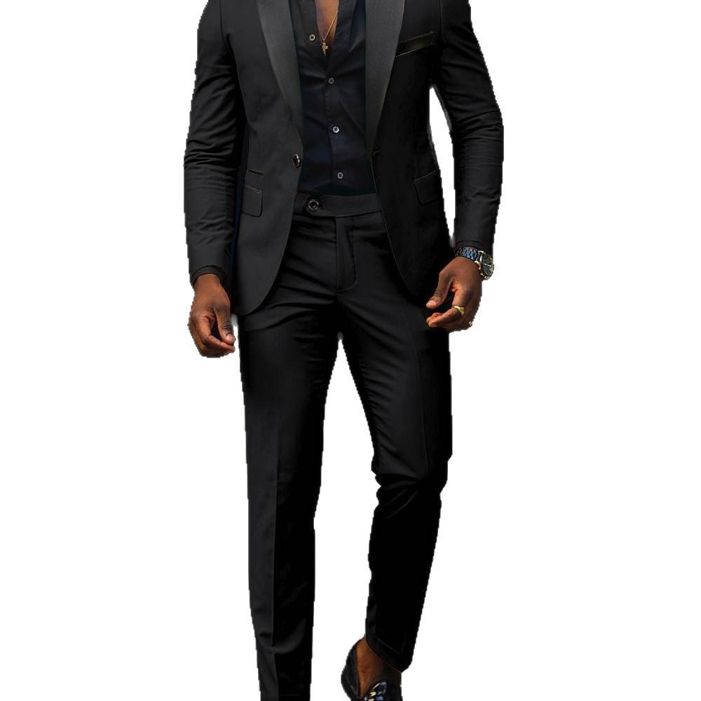 Herren nan schmal geschnittener Smokinganzug mit Satinrevers und Slim-Fit-Hose Echo Archiv