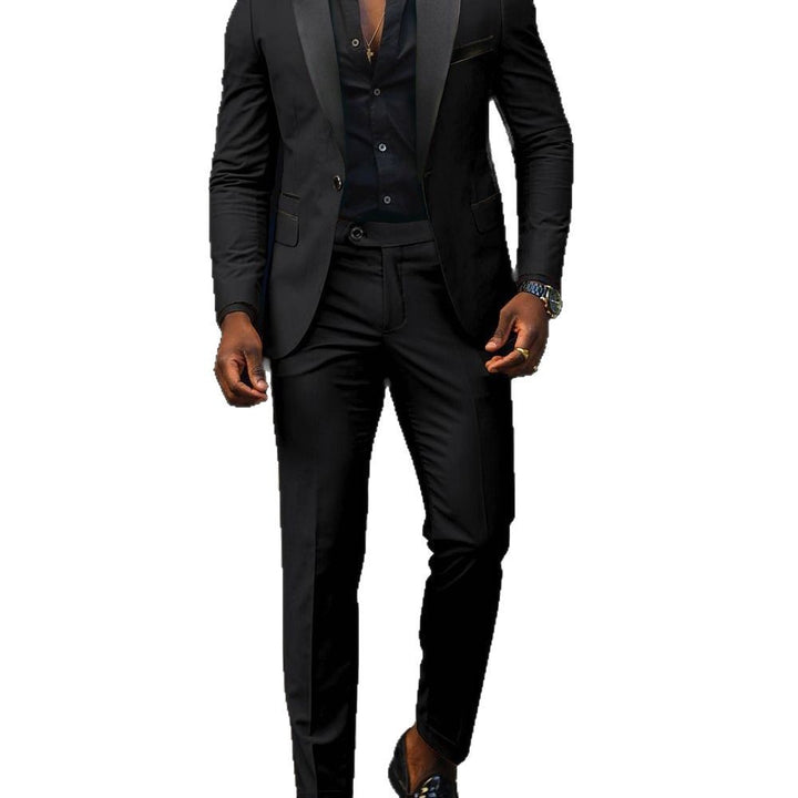 Herren nan schmal geschnittener Smokinganzug mit Satinrevers und Slim-Fit-Hose Echo Archiv