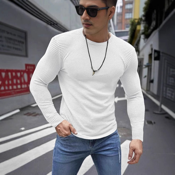 Herren Langarmshirt mit strukturierter Oberfläche Echoarchiv