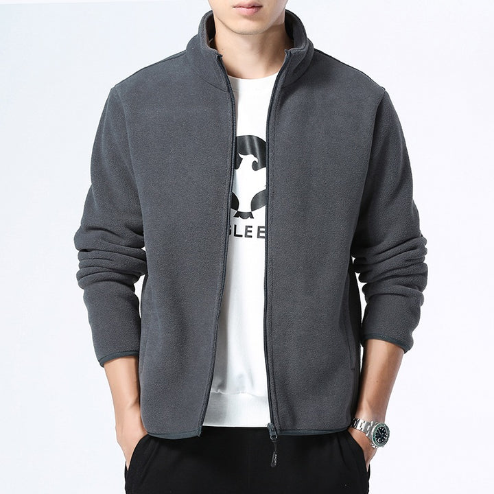 Herren Fleecejacke mit Stehkragen, durchgehendem Reißverschluss & Eingrifftaschen Echoarchiv