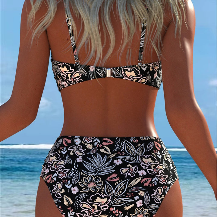 Damen Balconette-Bikini mit hohem Taillen-Schnitt und dekorativem Muschel-Detail Echo Archiv