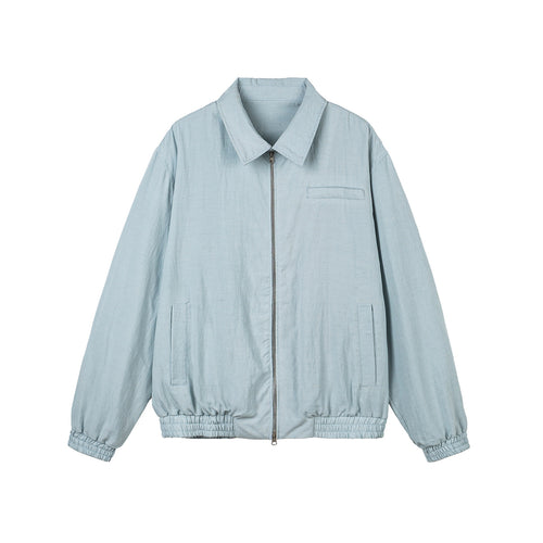 Damen Leichte Boxy‑Übergangsjacke mit durchgehendem Reißverschluss, elastischem Bund und Brust‑Welttasche Echoarchiv