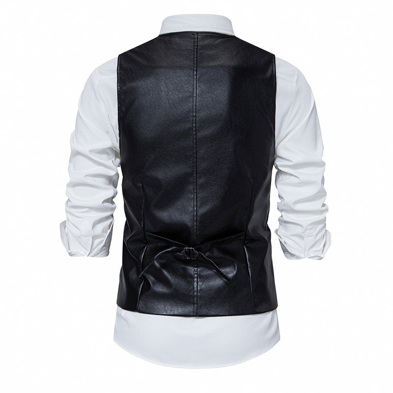 Herren elegante Kunstlederweste Echoarchiv