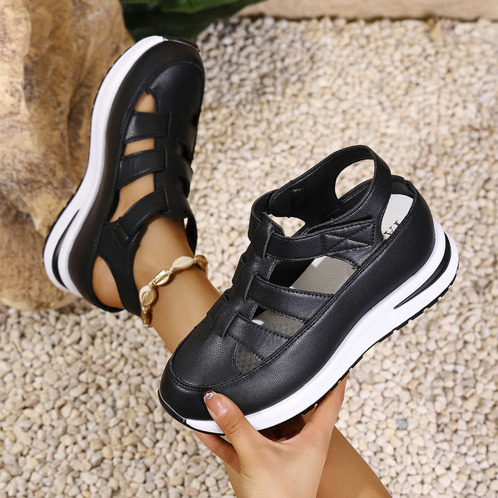Damen Plateau‑Sneaker‑Sandale mit Klettverschluss und geschlossener Zehenpartie – Sorelia