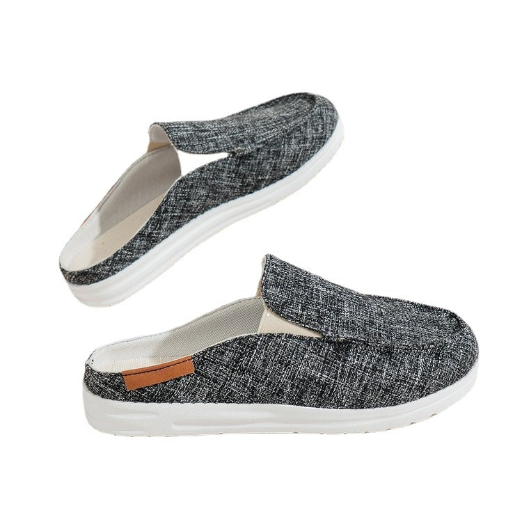 Damen  Slip-On Canvas‑Mules mit Kuhfleckenprint, gepolstertem Komfortfußbett und rutschfester Leichtsohle Echo Archiv