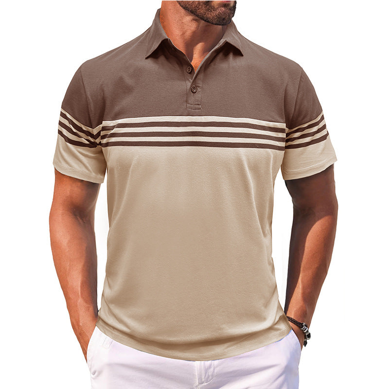 Herren Polo-Shirt mit modernem Streifenmotiv und atmungsaktivem Gewebe Echoarchiv