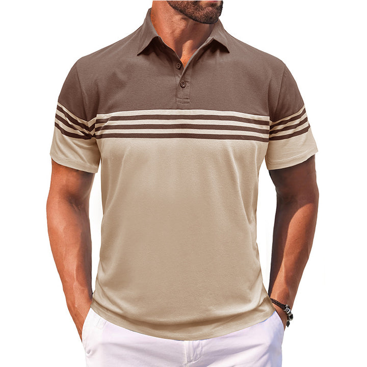 Herren Polo-Shirt mit modernem Streifenmotiv und atmungsaktivem Gewebe Echoarchiv