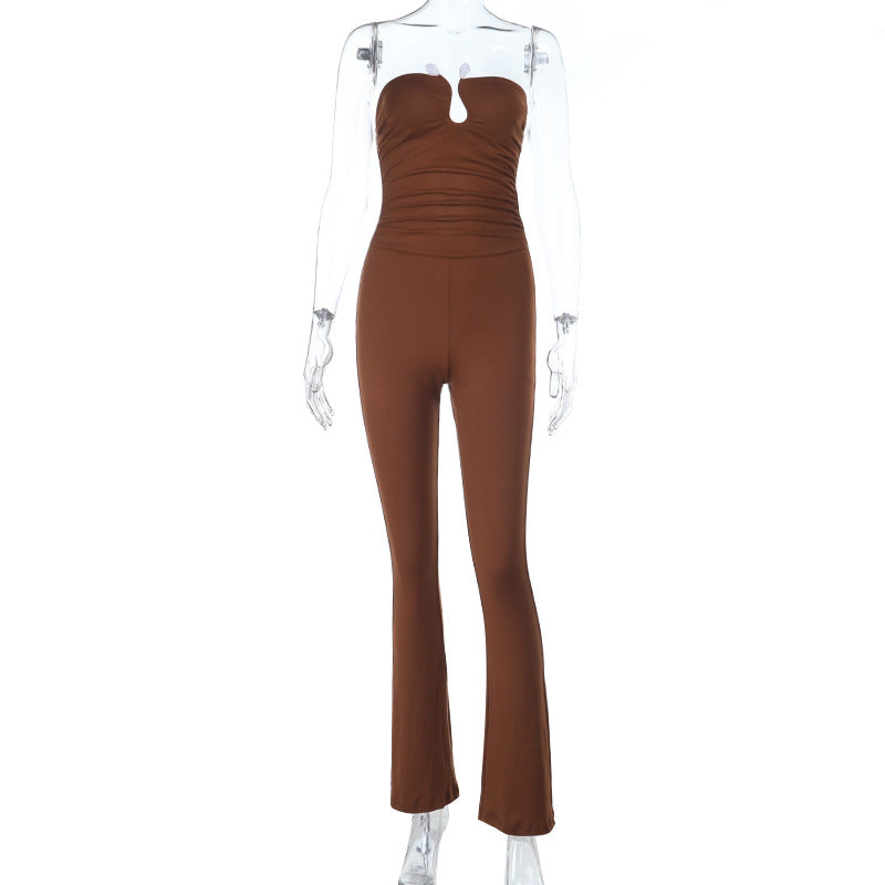 Damen Stilvolles Jumpsuit mit tailliertem Schnitt und ausgeschnittenem Detail Echo Archiv