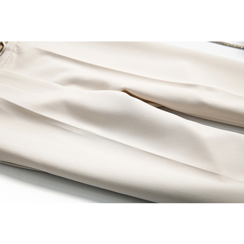 Damen Elegante und bequeme Hochtaillierte Anzughose mit Gürtel Echoarchiv