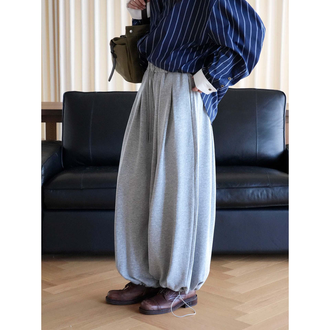 Damen Weite Ballon-Jogginghose mit hohem Bund und Kordelzug am Saum Echoarchiv