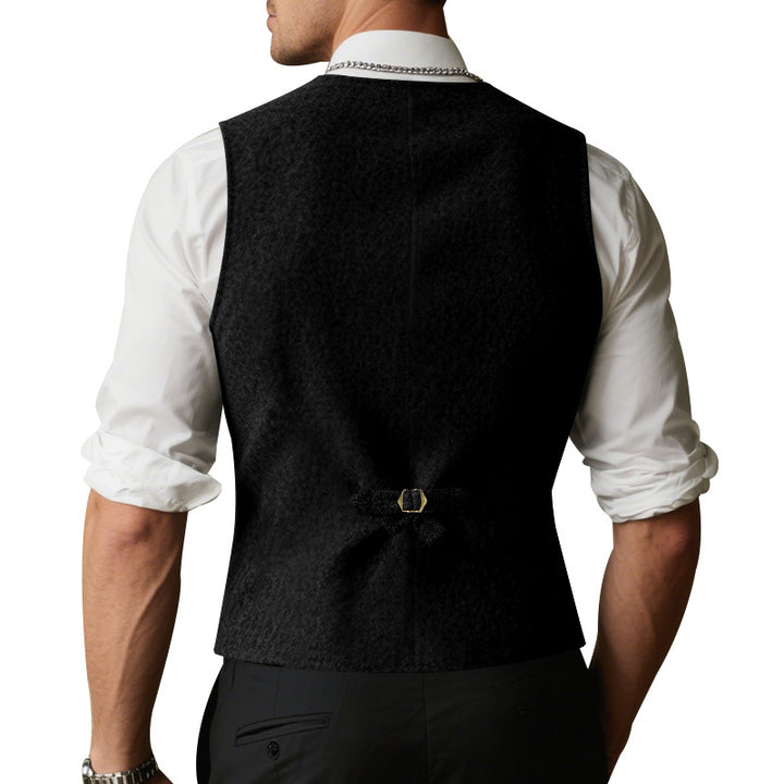 Herren elegante Weste aus hochwertigem Wollmix mit praktischen Taschen und Knopfdetails Echoarchiv