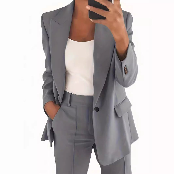 Damen nan taillierter Blazer-Hosen Businessanzug aus Stretchstoff Echo Archiv