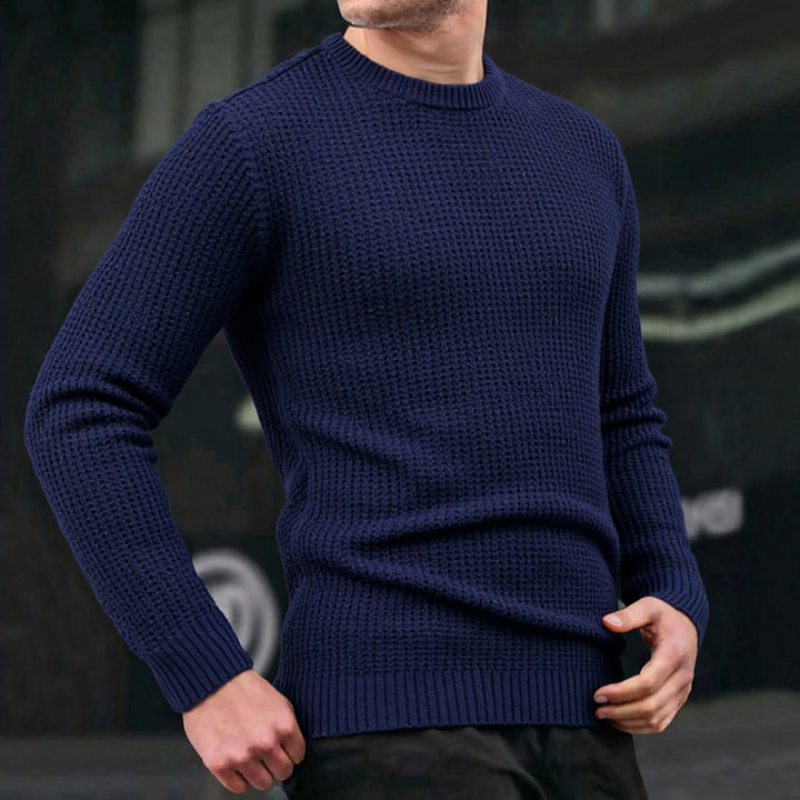 Herren lockerer Strickpullover mit Waffelmuster Echoarchiv