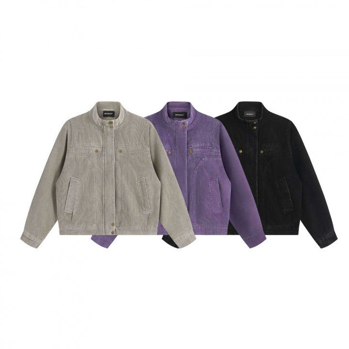 Unisex Cord-Boxy-Blouson mit Stehkragen, verdeckter Druckknopfleiste und aufgesetzten Schubtaschen Echo Archiv