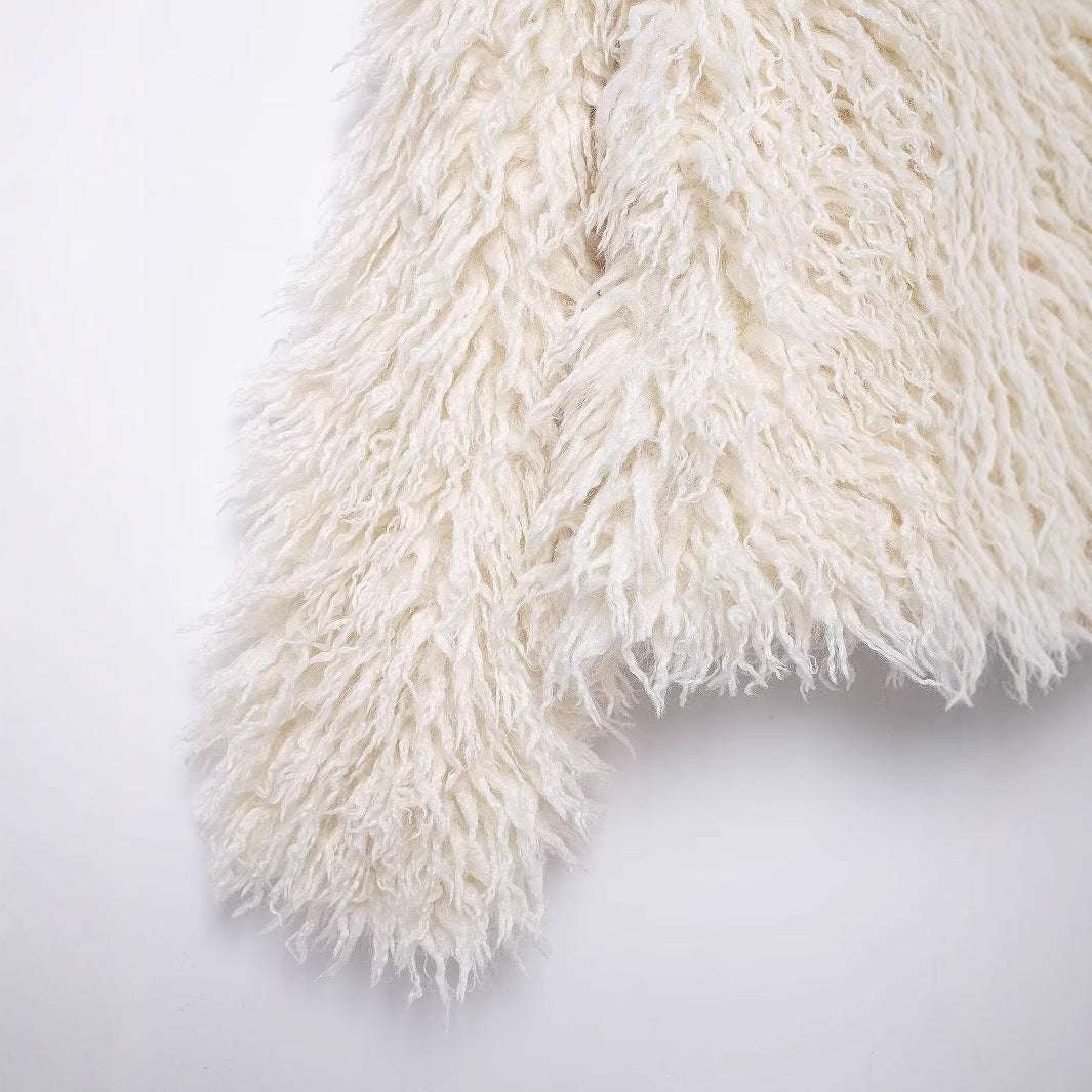 Damen Kurzjacke aus Kunstfell mit langfloriger Shag-Struktur Echoarchiv