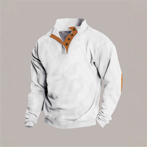 Herren Stehkragen-Pullover mit strukturiertem Design Echoarchiv