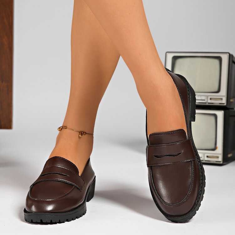Damen Loafers aus hochwertigem Leder mit bequemer Laufsohle Echoarchiv