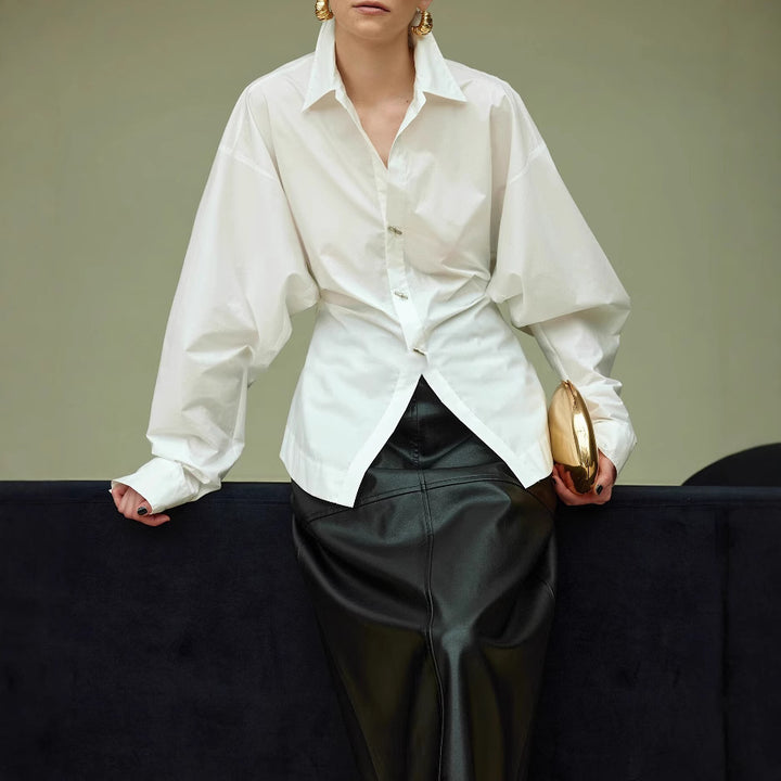 Damen Oversized Bluse mit ausgefallenem Schnitt Echoarchiv