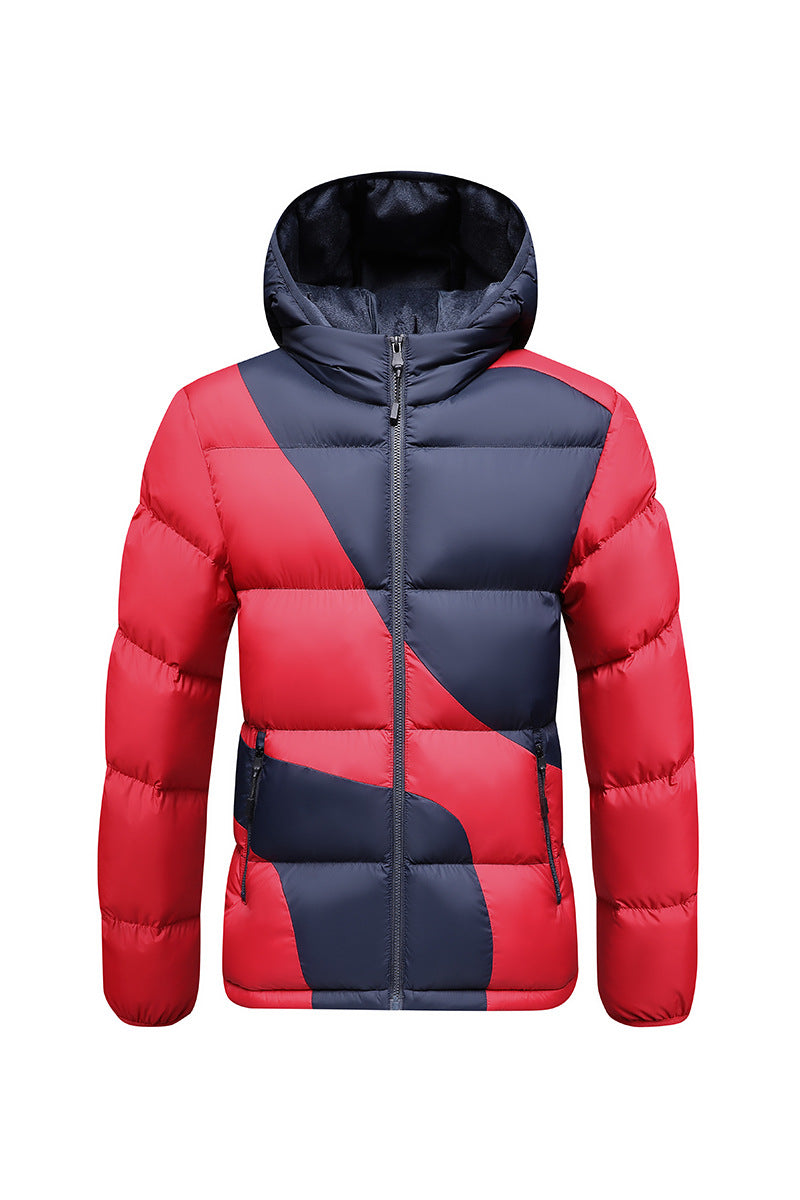 Herren Steppjacke mit kontrastreichen Paneelen, Kapuze und thermischer Synthetikfüllung – Taviero