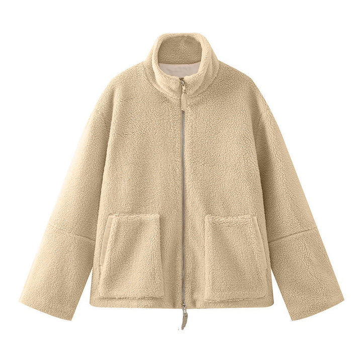 Echoarchiv Damen Jacke – Lockerer Schnitt, Stehkragen, Reißverschluss