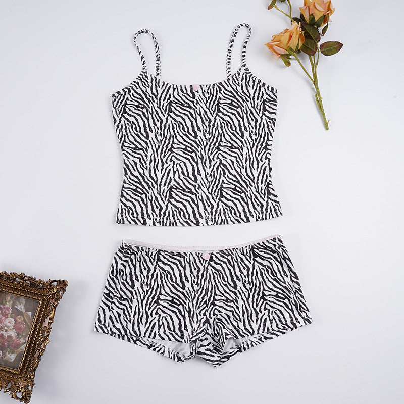 Damen Freizeit Schlafanzug Set mit Leopardendruck Echo Archiv
