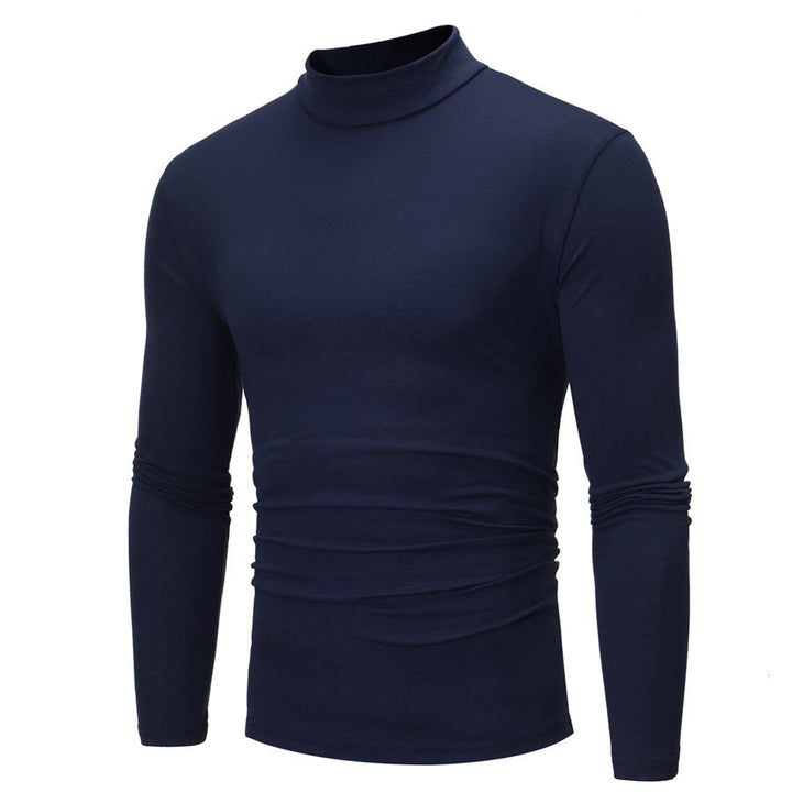 Rollkragen Langarmshirt Herren aus Baumwolle